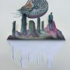 Fondali oceanici 6 Nautilus - bosco  2021 cm 62x46 acrilico e china su carta